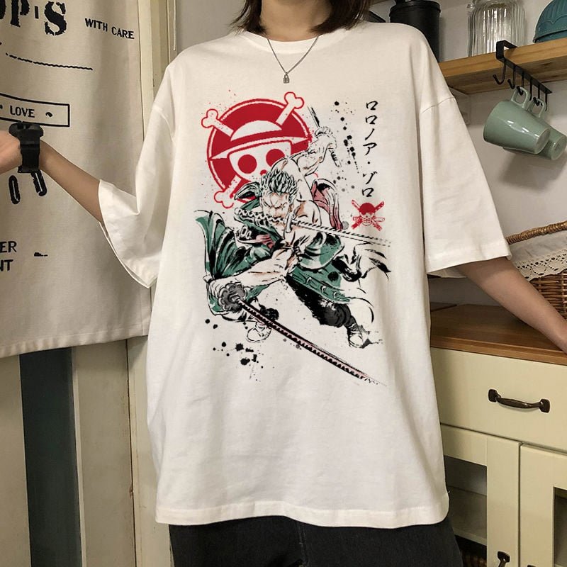 T-Shirt One Piece Arc Wano Zoro Style 3 Sabres Attaque du Démon
