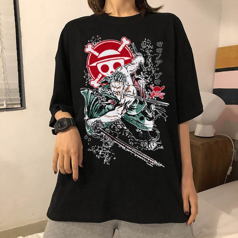T-Shirt One Piece Arc Wano Zoro Style 3 Sabres Attaque du Démon