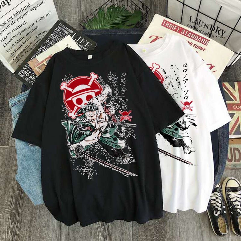 T-Shirt One Piece Arc Wano Zoro Style 3 Sabres Attaque du Démon